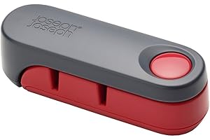 Joseph Joseph Rota Folding Manual Knife Sharpener, for kitchen knives, non slip base, Red, 24