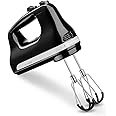KitchenAid 5KHM6118BOB Hand Mixer 6 Speed with Flex Edge Beaters - Onyx Black color