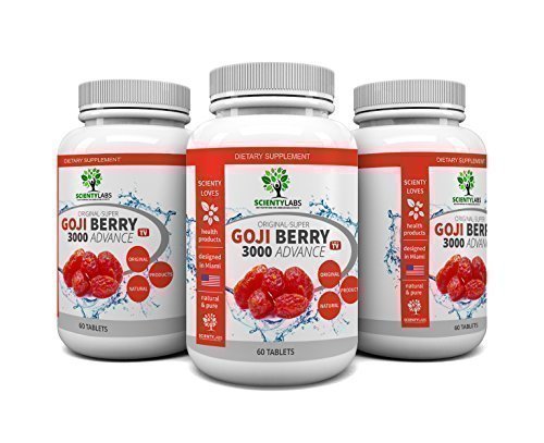 Preisvergleich Produktbild DEALPACK! - 3x Super Goji Berry 3000 daily. Das US Original von ScientyLabs mit 5:1 Goji Beeren Extrakt, bekannt aus dem TV.