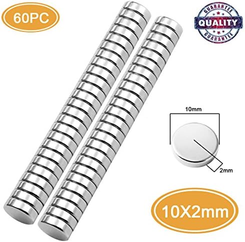 Round Magnets , SAINKO, 20pcs 10MM x 2MM N48 Stainless Steel Magnet, DYI, Office, Refridge, Light Projects, Refrigerator, Durable Mini Magnets For Multi-Use