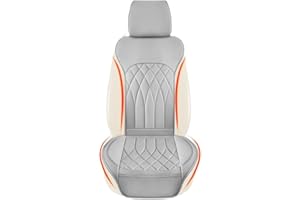 JNNJ Vordersitzbezug Aus Leder, Autositzschoner Set Universal, Schonbezüge für Vordersitze in Stylish Design, Universal-Sitzbezug, Klassisch Autositzbezüge Sitzschoner Schonbezug Autositz(Grau)