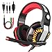Produktbild Gaming Kopfhörer PS4, Gaming Headset PC Kopfhörer mit Mikrofon 3.5mm On Ear Surround Sound Ohrhörer Lautstärkeregelung und LED Licht für PS4 Xbox One PC Laptop Tablet Smartphones