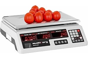 STEINBERG SYSTEMS Steinberg Balanza De Control Báscula SBS-PW-402CR (Pesaje Hasta 40 kg, Precisión De 2 g, 7 Memorias, 33 x 24 x 0,6 cm)