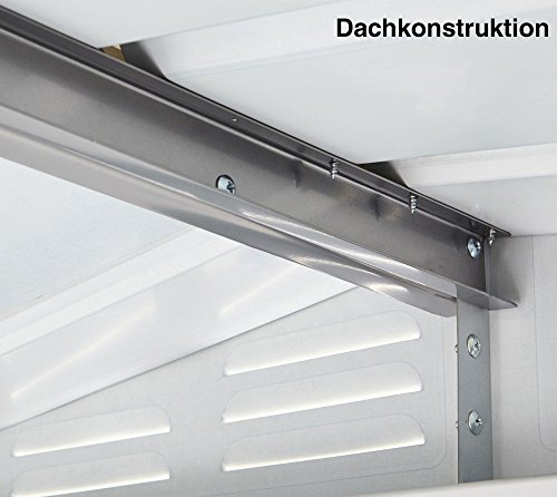 Globel Industries Metall Garten Gerätehaus Gartenhaus 10×8 anthrazit inkl. Fenster und Sonneneinlass // 295x237x203 cm (BxTxH) // 7m² // Gerätehaus Metall Satteldach - 4