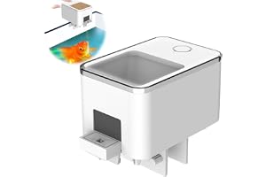 Azonee Automatic Fish Feeder, Precise Food Distribution, App Control Timer, Suitable for Pelleted Fish Food, Automatic Dispenser for Fish Tank, USB Powered