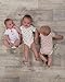 The Essential One - 3 Pack Baby Unisex Star Bodysuits Vests - Orange Beige - ESS141