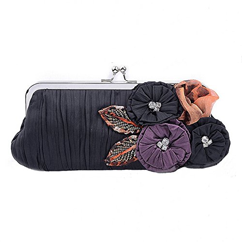 Preisvergleich Produktbild spritech (TM) Damen Bling Luxus Diamant Design Handtasche Schultertaschen Mini Geldbörse Umhängetasche Golden, schwarz, Einheitsgröße