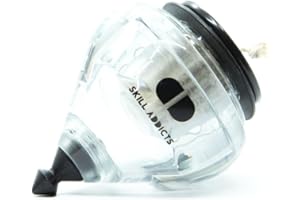 SKILL ADDICTS SA Ball Bearing Spin Top - Clear (Includes Spintop Strings, Accessories and Spinning Top Tricks Learning App)