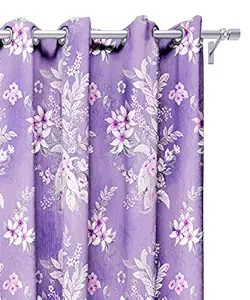 Lush Decor Polyester Floral Window Curtain, 5 feet, Light Purple, Pack of 2