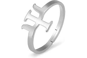 TEAMER Anello con simbolo psicologico ridimensionabile in acciaio inossidabile Anello Psi con lettera greca Ciondolo Gioielli psicologici per donne e uomini