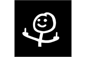 IOO6Z8SY Mittelfinger Cartoon-Figur Auto Aufkleber,Lustige Autoaufkleber,Sticker für Wand Fenster Laptop,Auto-Aufkleber,Lustige Car Sticker,Wasserdicht, UV-beständig(Weiß,12cm x 12cm)