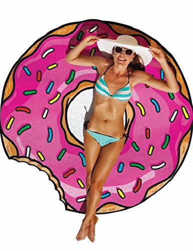 GWELL Interessant Rund Strandtuch Yoga Matte Tischdecke Dekor Wandbehang donuts - 2