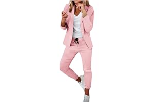 Modaworld Damen Hosenanzug Elegant Business Anzug Set Hosenanzug Blazer Hose 2-teilig Anzug Karo Kariert Zweiteiler Slimfit Festlich Sportlich Hosenanzug Streetwear