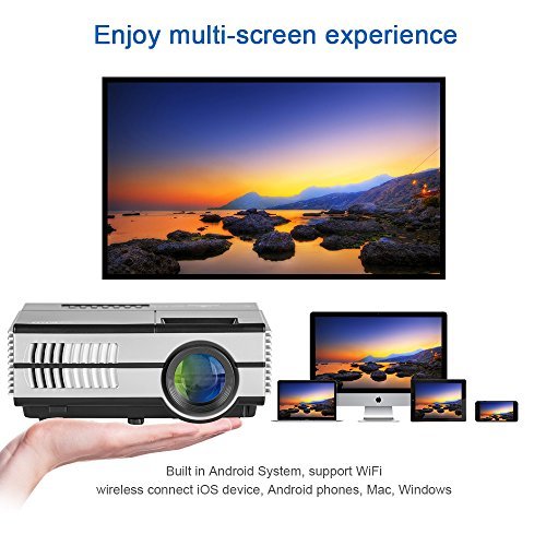 New EUG Portable WIFI Projector LED LCD Home Cinema 2600 Lumen Support 1080p Multimedia Android Video Projectors Airplay Mircast HDMI USB VGA for iPad Games