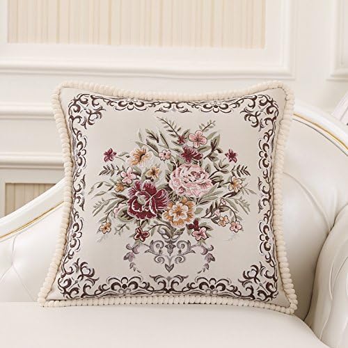 ChengBao European office car pillow washable excludingpillow,48X48cm pillow pillow set,National beauty and heavenly fragrance - red