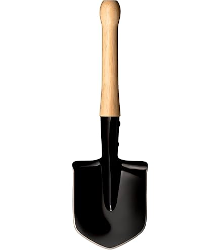 MASTIFF GEARS Battle Wolf Military-Grade Survival Shovel - Heavy Duty Carbon Steel W/Hardwood Handle | All-Weather For Camping, Hiking, Off-Road, Emergency | Digs Dirt/Sand/Snow/Mud (Battle Wolf