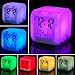 Vale® 7 LED Colour Changing Digital Alarm Clock Thermometer Date Time Night Light LCD