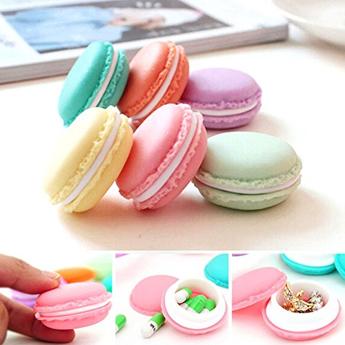 Dealglad® 6 x Aufbewahrungsbox Design Mini-Macaron, für Ring, Ohrringe, Schmuck, Aufbewahrungsbox, Schaufenster, zufällige Farbe