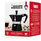 Bialetti - Moka Express Siyah: 1 Cup Ocak &Uuml;st&uuml; Espresso Pişirici - 60ml - Al&uuml;minyum G&ouml;vde - Patentli G&uuml;venlik Valfi - T&uuml;m Oca