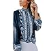 Produktbild Blusen Damen Pullover Shirts Chiffon Shirt Frauen Mode Drucken Langarm Bluse Stehkragen Tops Oberteile Streeshirt Sweatshirt,ABsoar