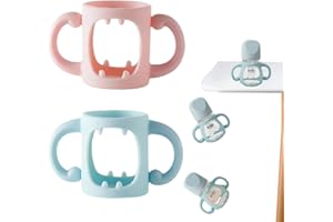 XUZOPIM 2 Stück Baby Bottle Handles, Baby Bottle Handles Silicone, Bottle Handle Holder, Baby Silicone Bottle Handles, Wide Neck Baby Bottle Handles For Baby Small Hand Grip Design