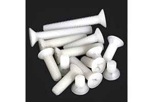 CONPHERON Tornillos de cabeza avellanada cruzado de nailon Tornillos de cabeza plana Tornillos de plástico blanco, M6*12 mm,30 pcs