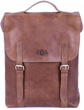 SID & VAIN® Rucksack ETON - Unisex Lederrucksack groß Lederrucksack fit für 15.4 