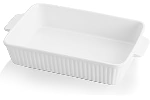 Swuut Casserole Dishes for Oven 33 x 23.5cm, 4000ml Porcelain Baking Dishes, Ceramic Bakeware,Kitchen Rectangular Deep Lasagna Pan with Handle 13x9 inch