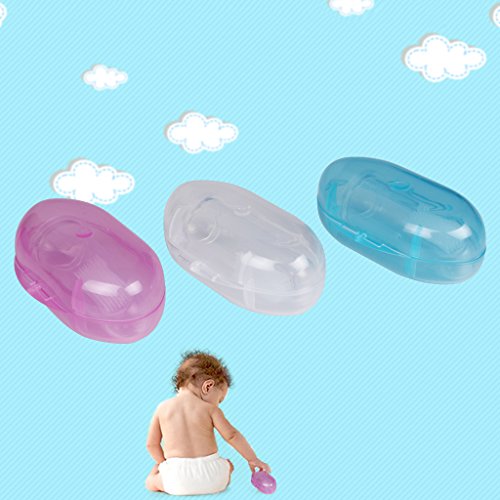 Edealing Weiches sicheres Baby Zahnbürste Kids Silikon-Finger-Zahnbürste-Gummi-Bürste Klar Massage 3er Pack - 8