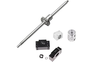 GooEquip SFU1204 Husillo a bolas de 1000 mm, husillo roscado de acero inoxidable, husillo a bolas con soporte BK10/BF10, carcasa de tuerca y juego de acoplamiento piezas CNC