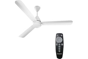 Crompton Energion Hyperjet 1200mm BLDC Ceiling Fan | Point Anywhere Remote Control | BEE 5 Star Rated Energy Efficient | Superior Air Delivery | Anti-Rust | 2 Year Manufacturer Warranty | Opal White