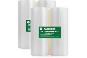 O2frepak 4 Rollos 28x1500cm Rollo Bolsas Envasar al Vaci Vacio Alimentos Bolsas de Vacío de Alimentos,Bolsas para Envasar al Vacío Envasado al Vacío para Alimentos Sin BPA (total:6000cm)
