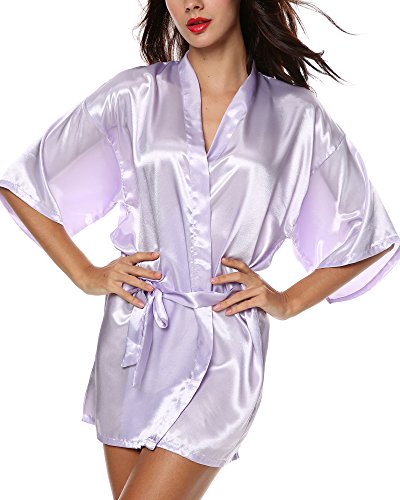 Preisvergleich Produktbild Avidlove Damen Morgenmantel Kimono Reizwäsche Dessous Nachtwäsche aus Satin