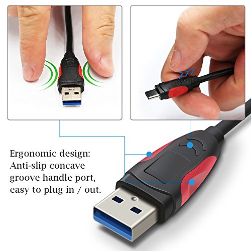 Typ C auf USB-Kabel, USB C Ladekabel, Higoo USB C Kabel Pack 2 [2M / 6.6FT + 0.25M / 0.8FT] Samsung Quick Charge Kabel 3.0 Datenübertragung USB Kabel für Huawei Honor Galaxy Nexus Lumia Schwarz Rot - 2