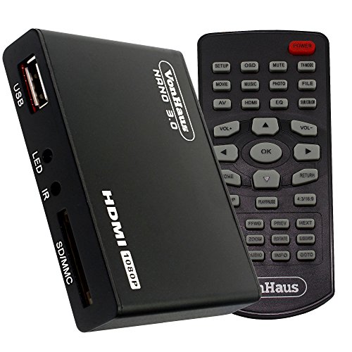 Price comparison product image VonHaus Nano 3.0 Media Player- HD TV Digital Mini Media Player - 1080p - MKV - Play any file from USB HDDs / Flashdrives / Memory Cards