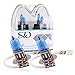 Price comparison product image S&D H3 100W 12V Car Headlight Lamp Halogen Light Super Bright Fog Xenon Bulb White (Pack of 2)