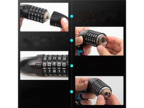 ATTOUPAN Fahrrad Lock Fahrrad Outdoor Diebstahlschutz 5 Digitale Passwort Bike Kette Lock (Wie Abgebildet)