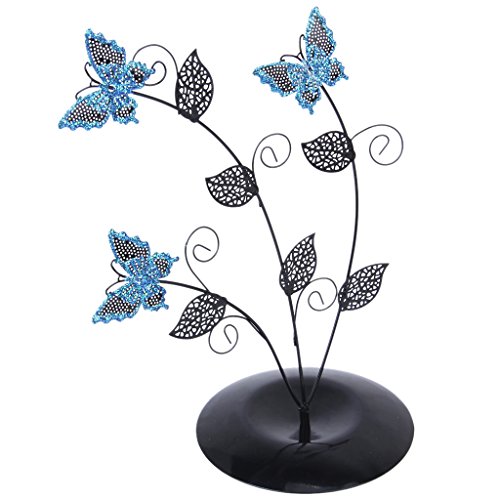 Blau Schmetterling Baum Schmuck Ständer Ohrring Halter Veranstalter Anzeige Rack - 5