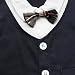 iEFiEL Newborn One Piece Baby Boy Plaids Bow Tie Gentleman Romper Bodysuit Outfits Dark Blue 6-9 Months