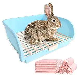 Pet Small Rat Large Toilet, Square Oversize Potty Trainer Corner Litter Bedding Box Pet Pan for Small Animal/Large Rabbit/Guinea Pig/Galesaur/Ferre (Color Random)