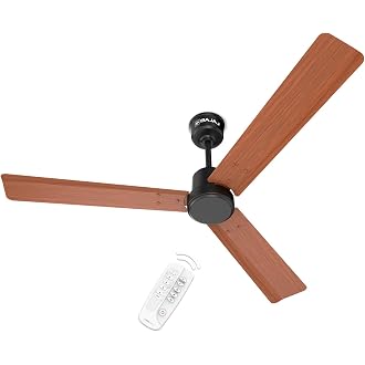 Bajaj Classico Sleek Wood 1200MM (48”) BLDC Ceiling Fan with Remote | BEE 5 Star Rated Energy Efficient | Power Saving | Sleek Compact Design | High A