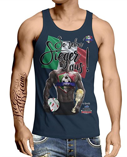 Stylotex Herren Tank Top basic So sehn Sieger aus Guy Italien Italy, Farbe:navy;Größe:S