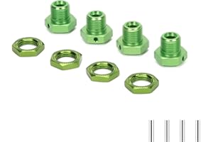 RCAWD Écrous de Roue hexagonaux de 17 mm pour Typhon 1/8 arrma 4x4 3s Blx, Typhon 4x4 550 Mega améliores, moyeux de Roues hexagonales, Adaptateur de moyeux de ARA310906 ARA310904 (Vert)