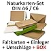 Produktbild Vintage Kraftpapier-Karten Set mit Brief-Umschläge & Extra Einlege-Blätter in Geschenkbox! I 25 Sets I Recycling-Karten Natur-Braun I Din A6/C6