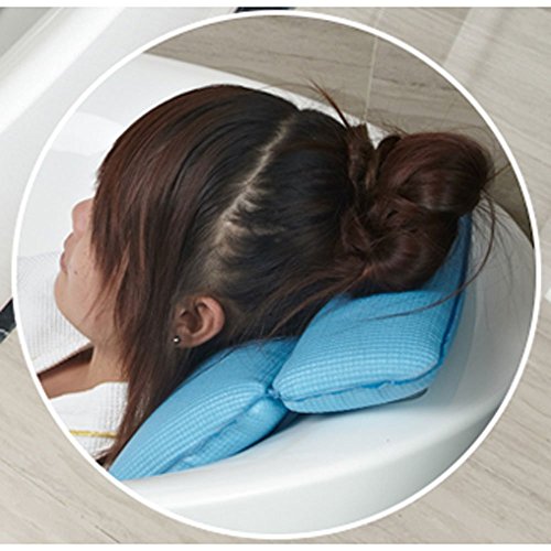 Angelbubbles Bad Kissen Badewannenkissen Starke Zurück Saugnäpfe Rutschfest Memory-Foam für Schulterhalsstütze (Blau) - 8