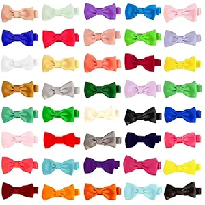 REHTRAD 40 Pcs Hair Clips for Baby Girls,Toddlers Kids Hair Bows?Fully Covered Ribbon Hair Clips (Multicolor)