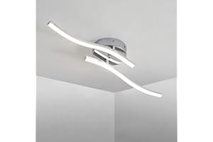 SEAMOON Lámpara de Techo LED, 18W Lámpara De ArañA lampara led techo De DiseñO Curvo Moderno, lampara techo 1600lm 4000K Plafones LED Techo Aluminio, 60cm Lampara Techo Dormitorio Salón y Cocina Pasillo