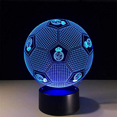 Preisvergleich Produktbild Hanamaki 3D Real Madrid Fußball Bunte Fernbedienung Touch Nachtlicht LED Tischlampe