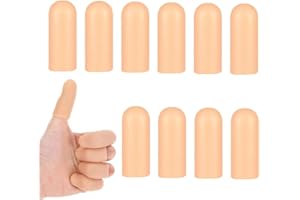 OQKAHIV 10 pcs protège-doigts en silicone, Protection du bout des doigts Imperméables, Protection du pouce, Protection des doigts en cas de blessure des mains, Convient au pouce(Couleur chair)