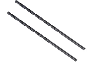 CoCud Barrena para Taladro Barrenas 4mm Diámetro Acero Alta Velocidad con Óxido Negro Vástago Recto Extra Largo (Aplicaciones: para Acero Inoxidable Aleación Metales) 2 Uds.